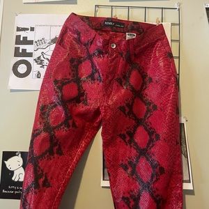 REVOLT SNAKE PRINT STRAIGHT LEG PANTS